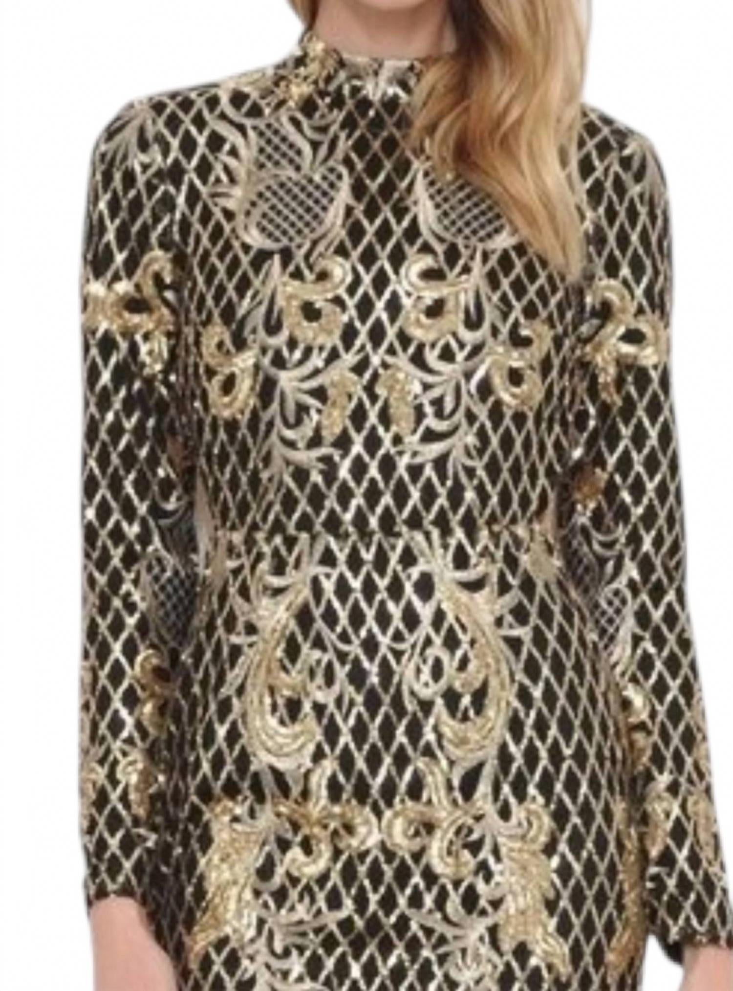 Baroque Mini Dress In Black