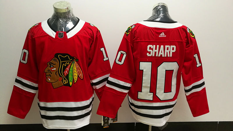 Men's Chicago Blackhawks Patrick Sharp #10 Red Home Breakaway Player jersey