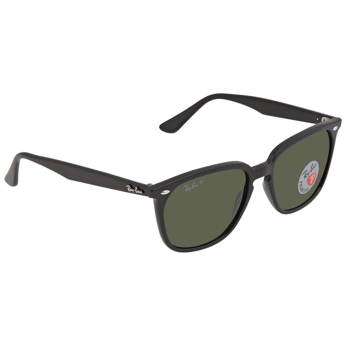 Ray Ban Polarized Dark Green Square Unisex Sunglasses RB4362 601/9A 55