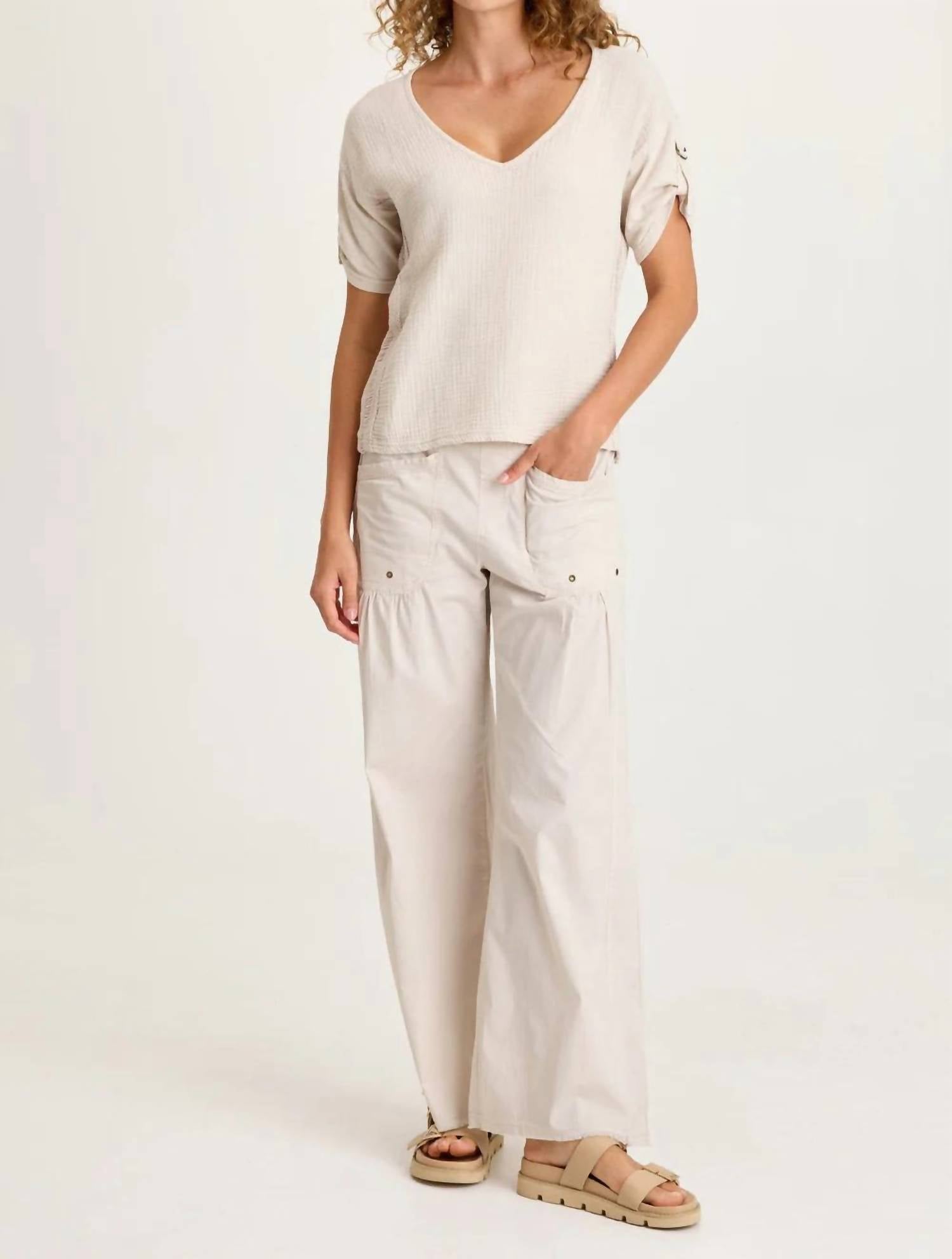 Milani Short Sleeve Top In Sonic Silver