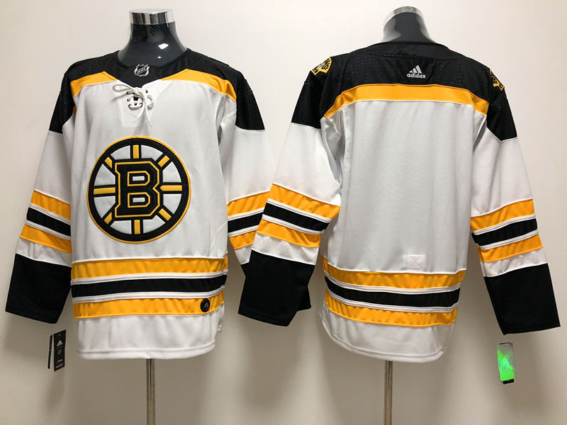 Men's Boston Bruins White Breakaway Away Blank jersey