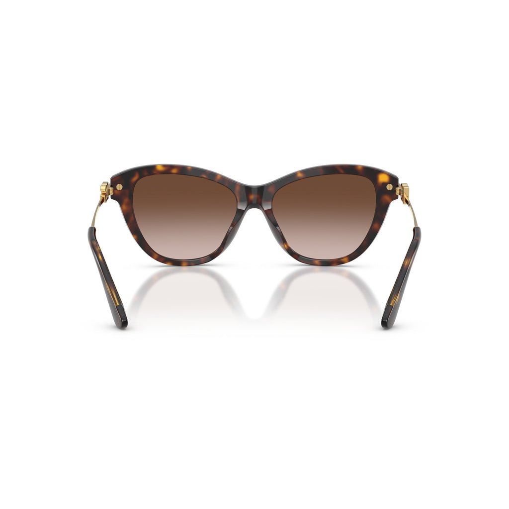 0Dg4534 Tortoiseshell Cat-Eye Sunglasses with Gold Metal Temples