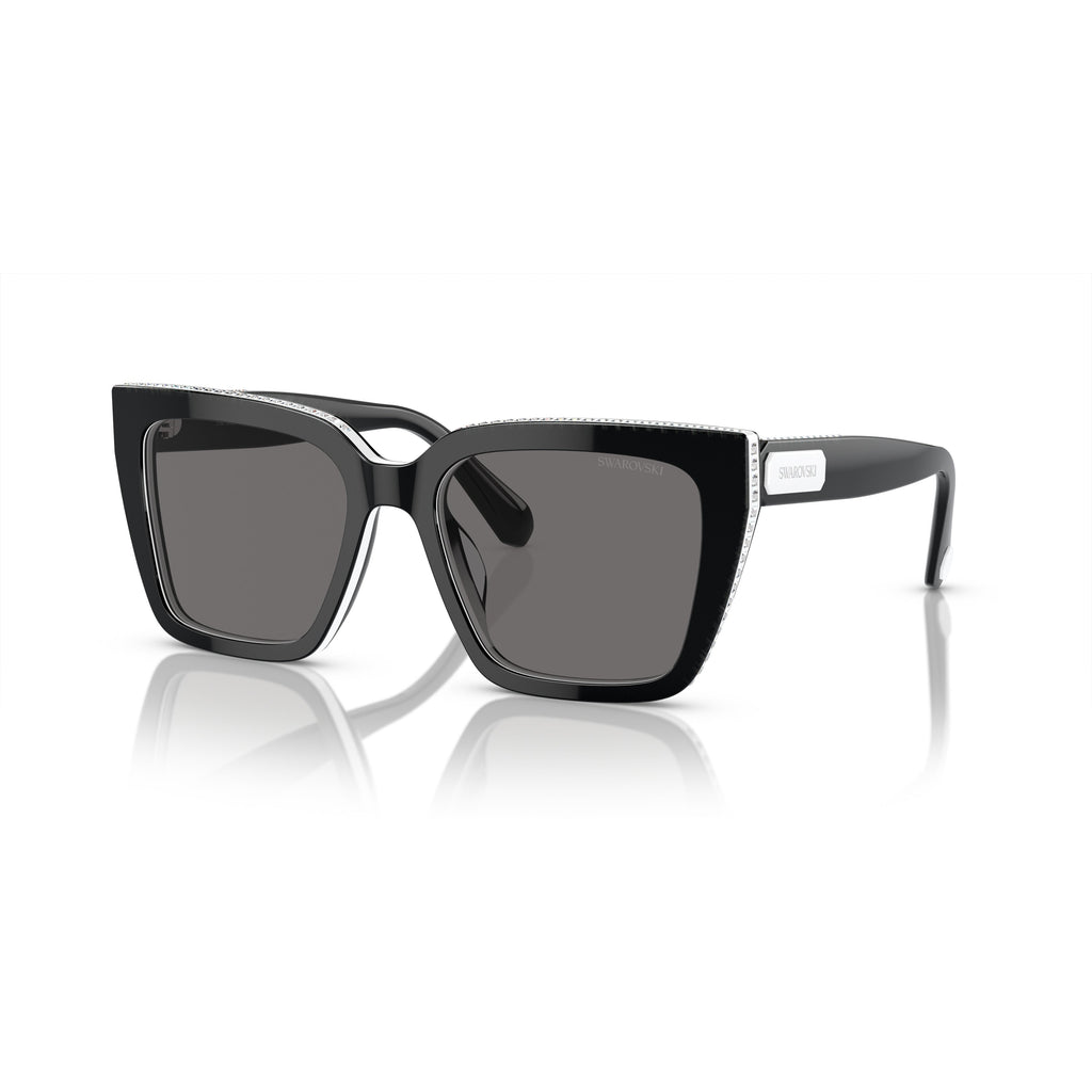0Sk6013 Oversized Square Frame Sunglasses with Crystal Accents
