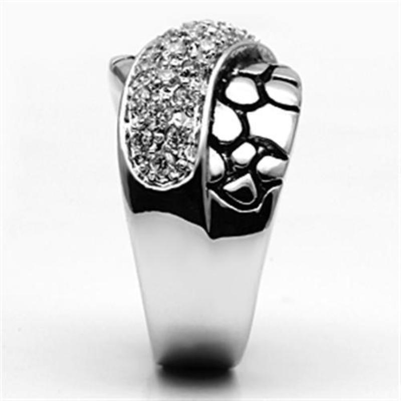 Rhodium Brass Ring with AAA Grade CZ in Clear
