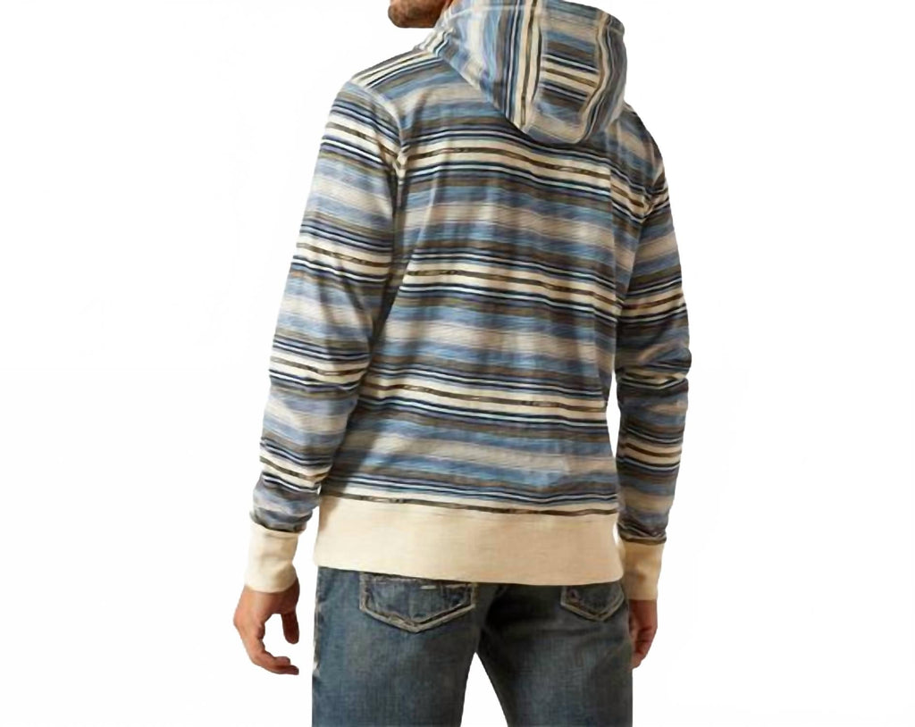Men's Patterned Hoodie In Bone White