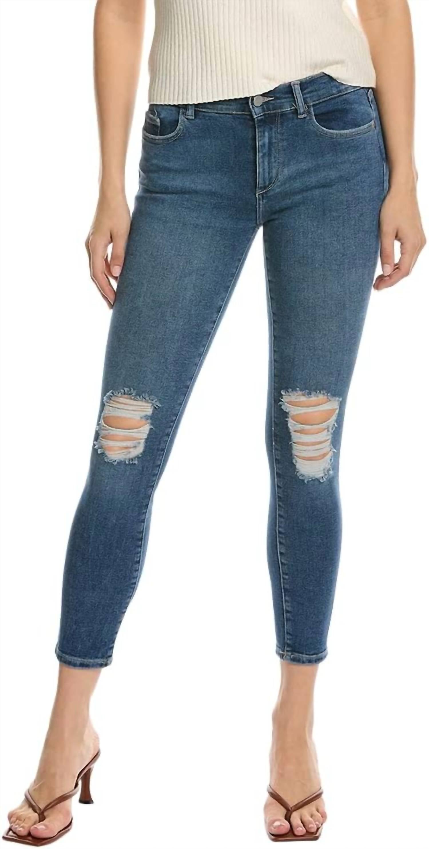 Florence Skinny Midrise Ankle Jeans In Distressed