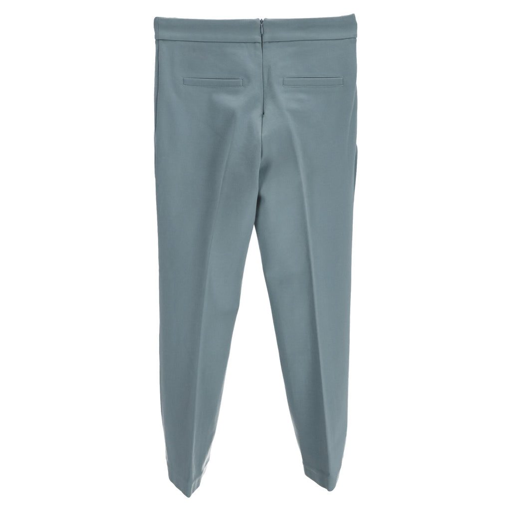 Staud Straight-Leg Trousers in Blue Rayon