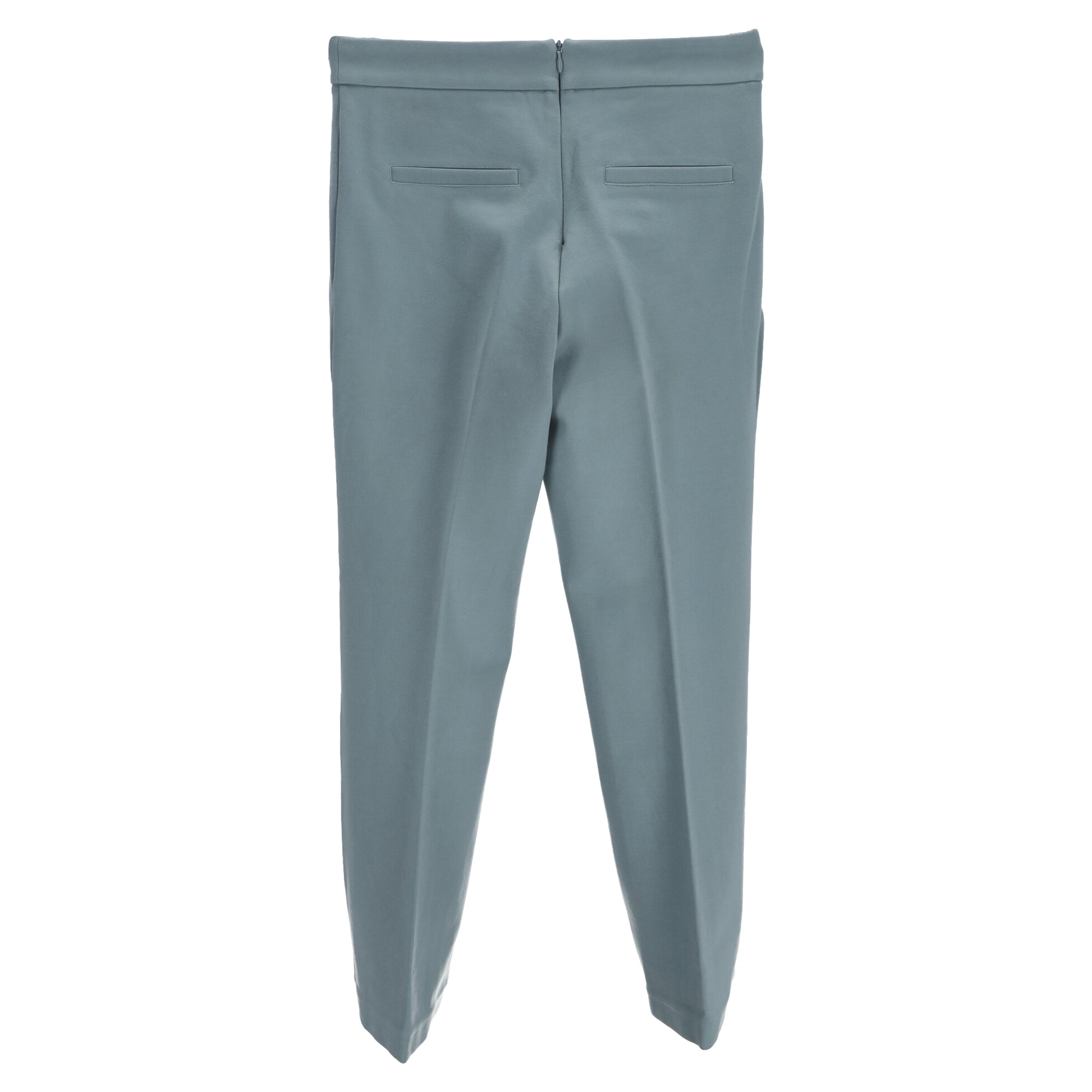 Staud Straight-Leg Trousers in Blue Rayon
