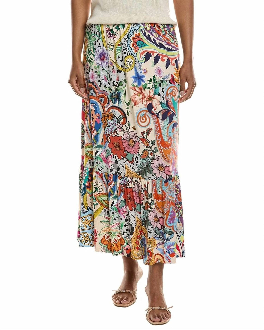 Janie Favorite Single Tiered Skirt In Amanda Amazing