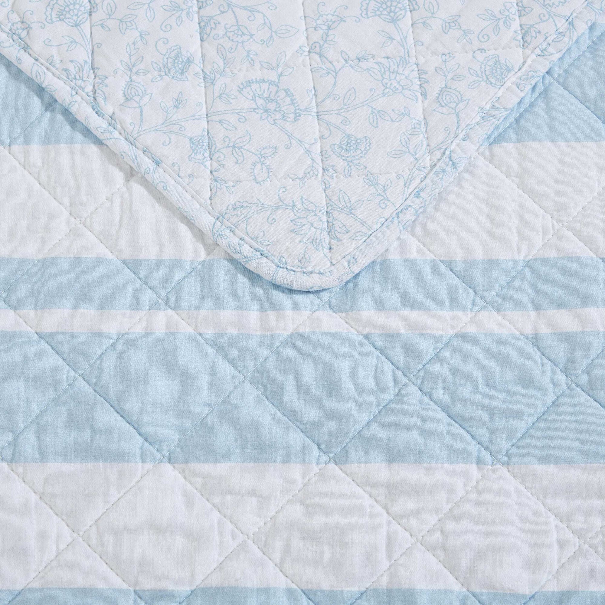 Nautica Seafront Stripe Blue Full/Queen Quilt Set
