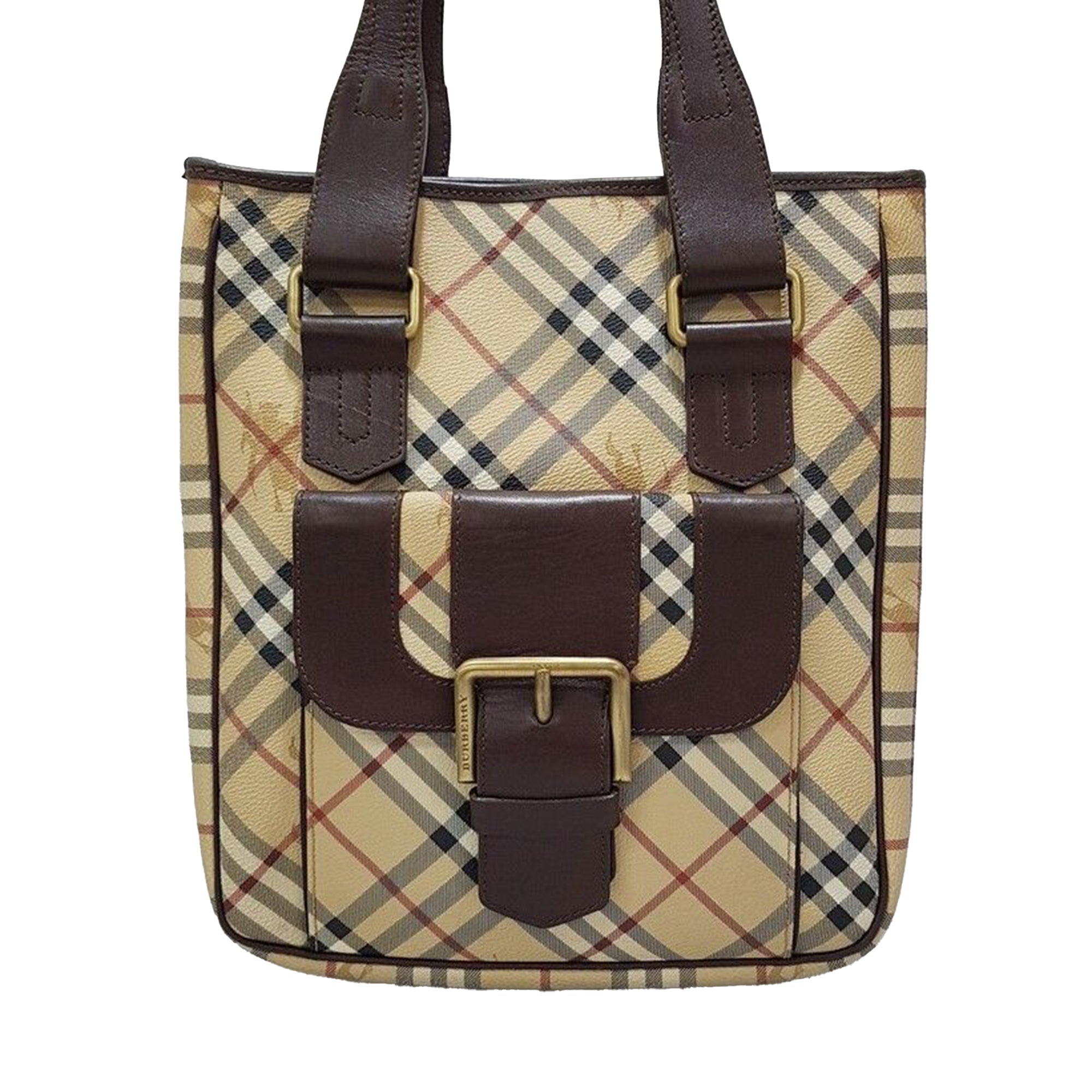Buckled Check Shoulder Bag