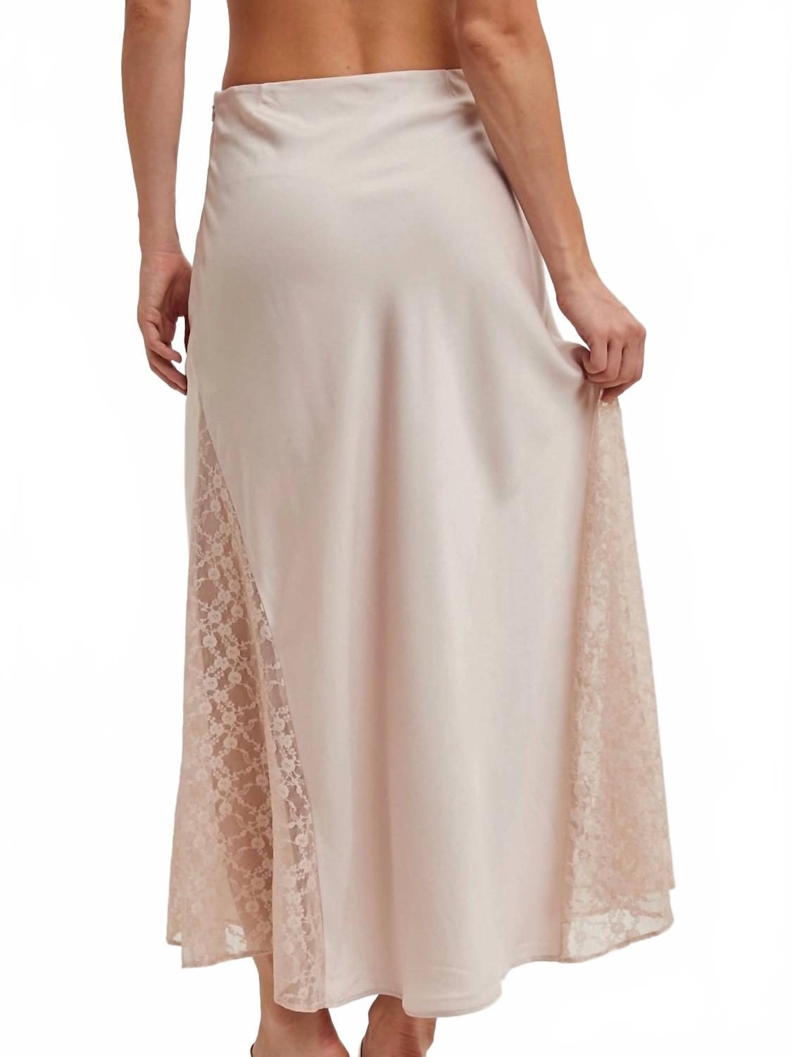 Stella Lace Midi Skirt In Pearl