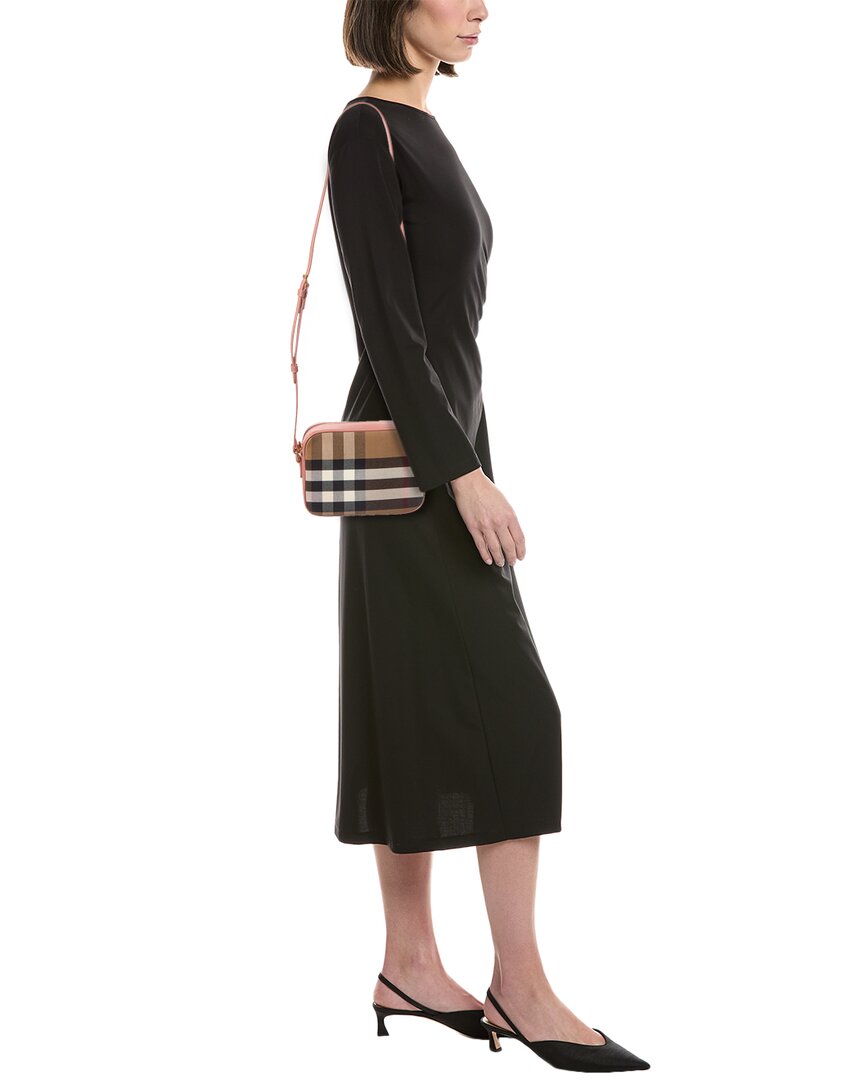Burberry Check Small Canvas & Leather Shoulder Bag