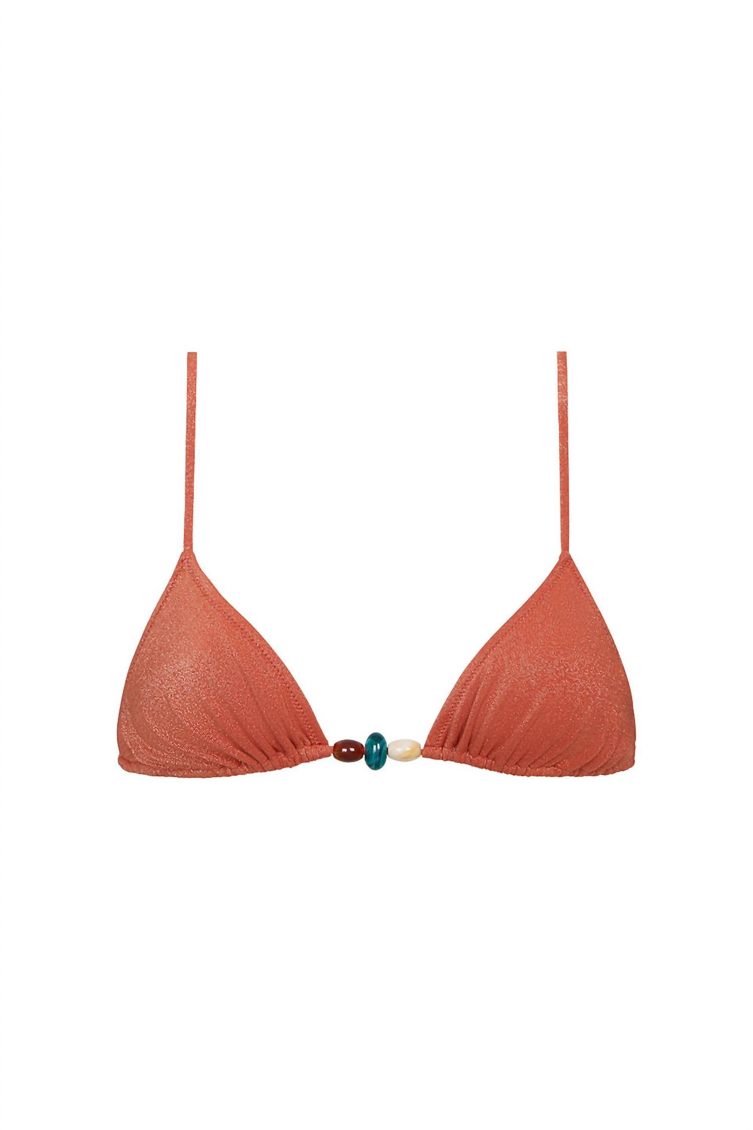 Equator Bikini Top In Ginger Lurex