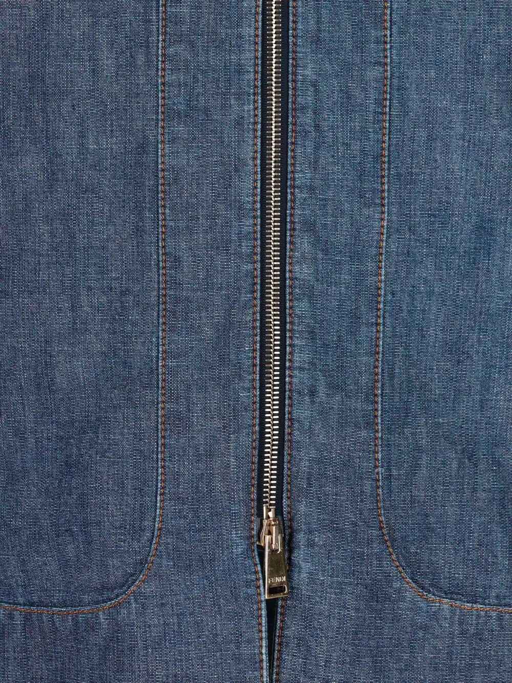 Fendi Women `Chambray` Denim Skirt