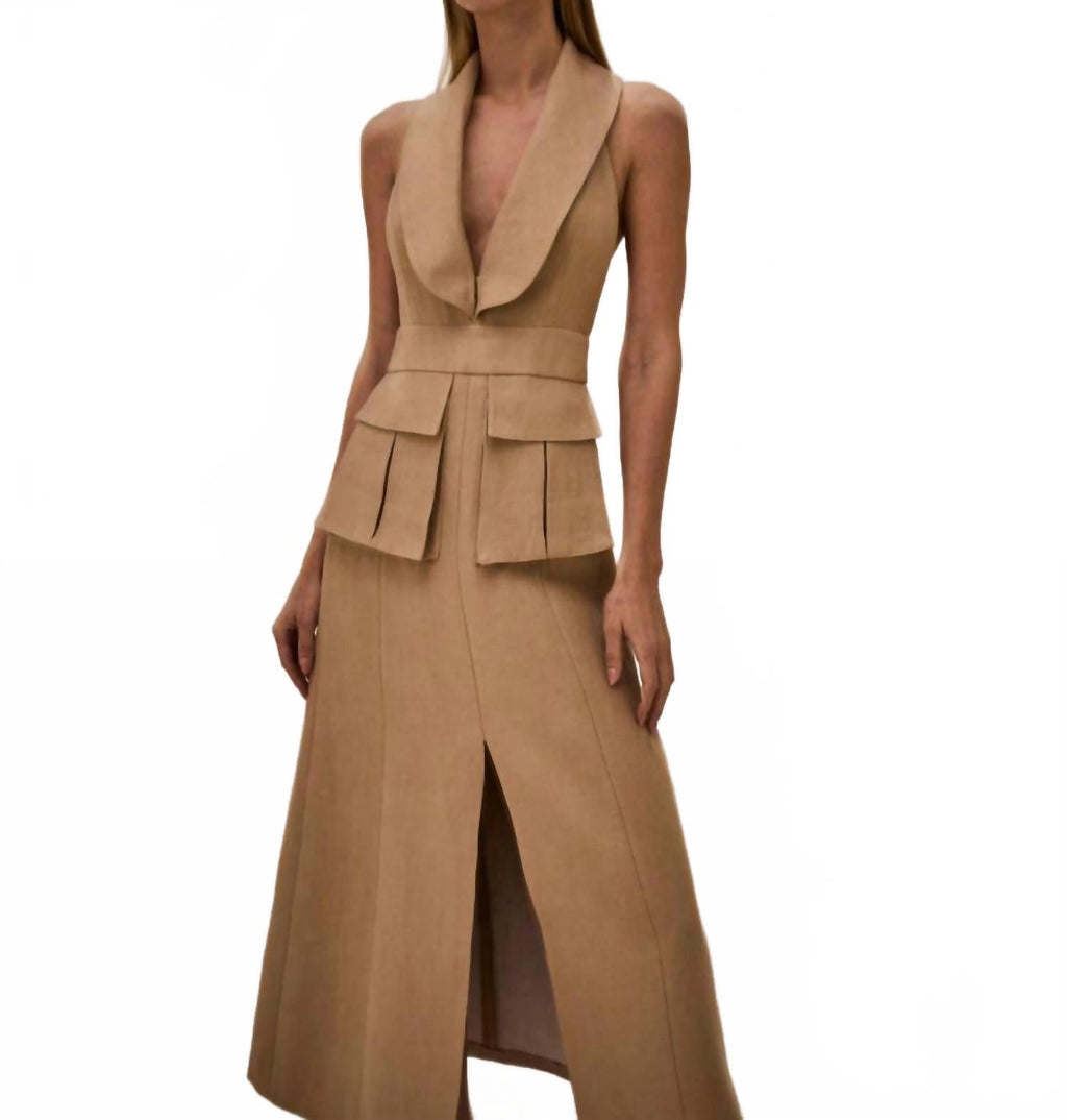 Sessile Sleeveless Midi Dress In Dune