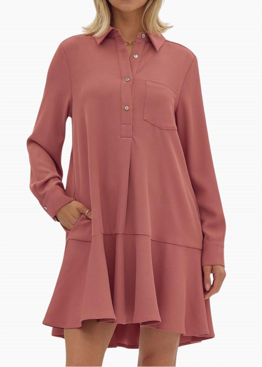 Darcy Flutter Mini Dress In Mauve