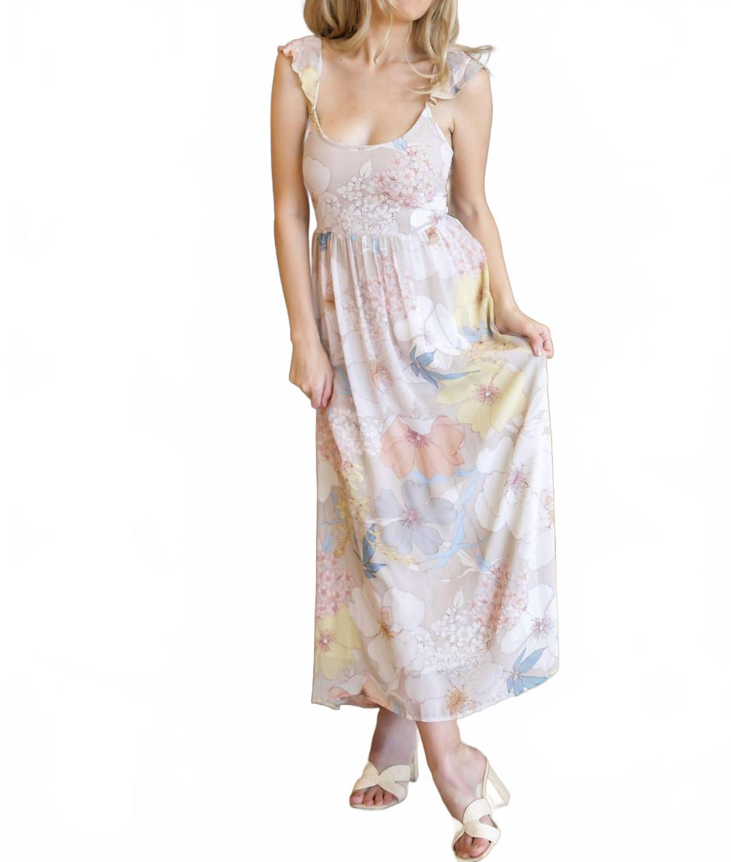 Sophia Ruffled Straps Dress In Multi
