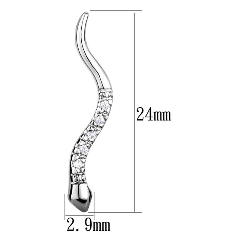Rhodium Brass Earrings with AAA Grade CZ in Clear