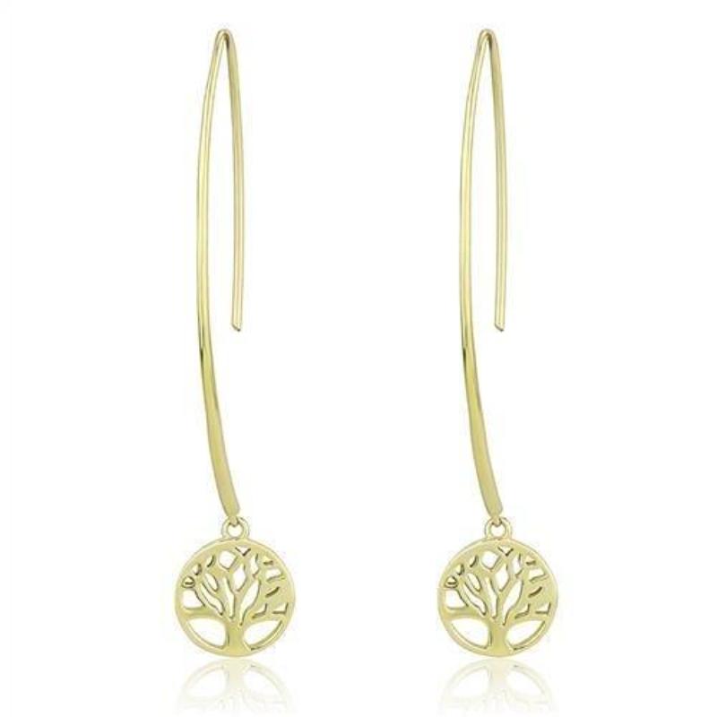 IP Gold(Ion Plating) Stainless Steel Earrings with No Stone