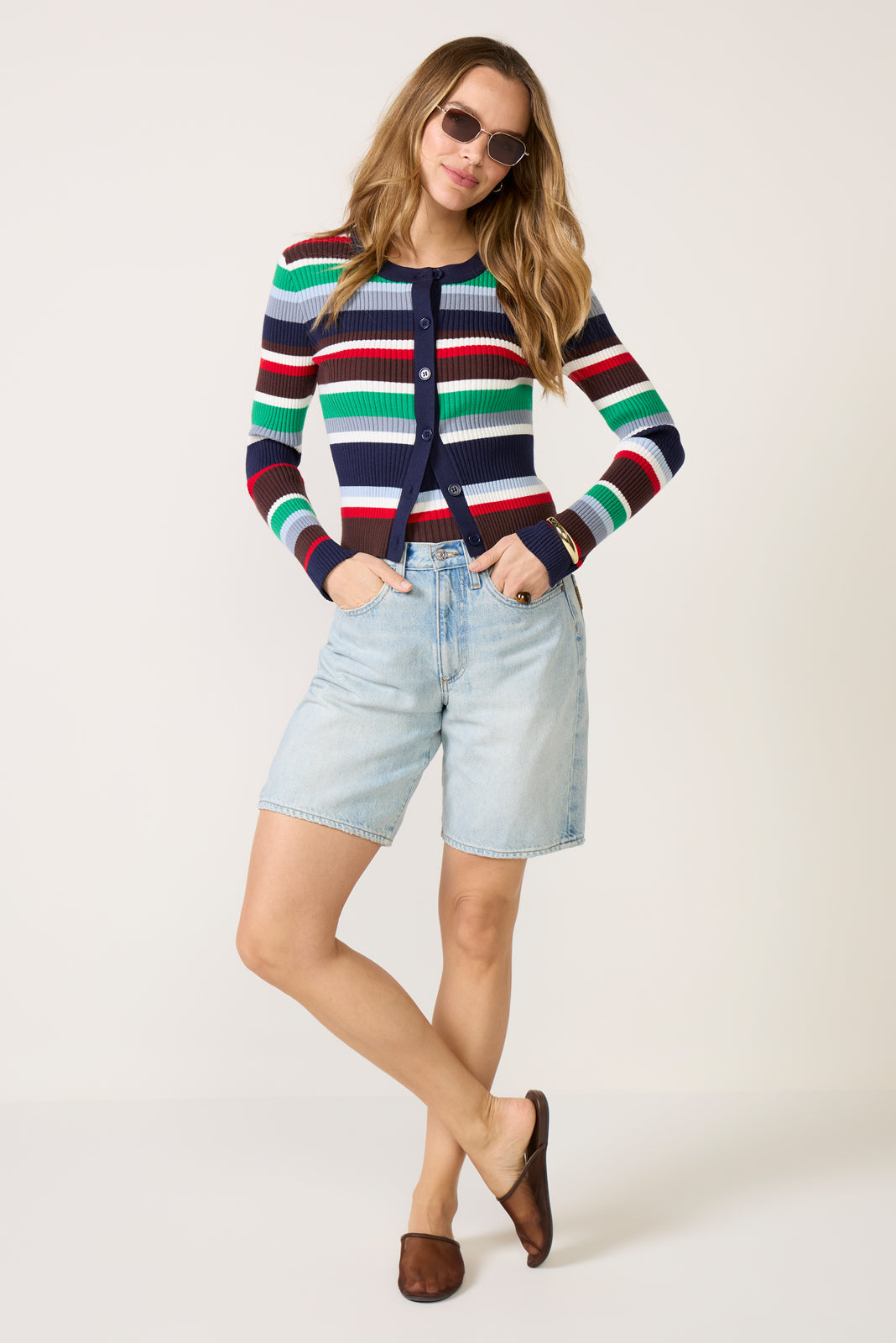 Women's Alyssa Stripe Twin Set Cardigan