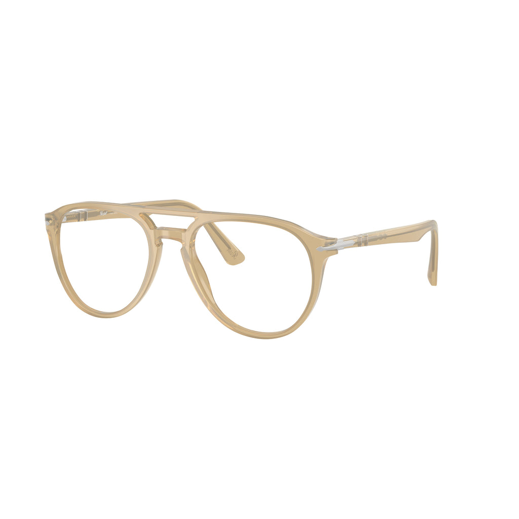 Translucent Beige Acetate Aviator Eyeglasses With Double Bridge