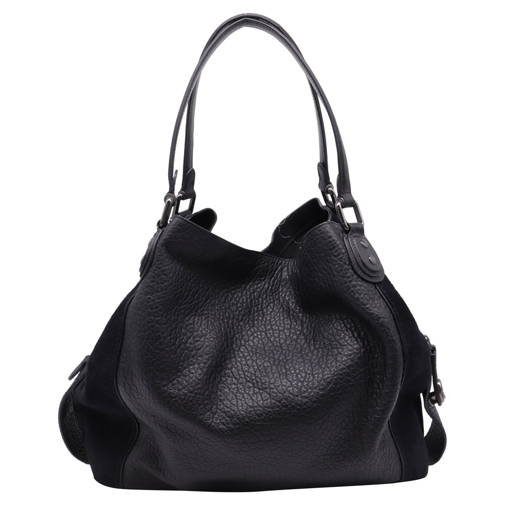 Coach Large Edie Shoulder Bag in Black Leather