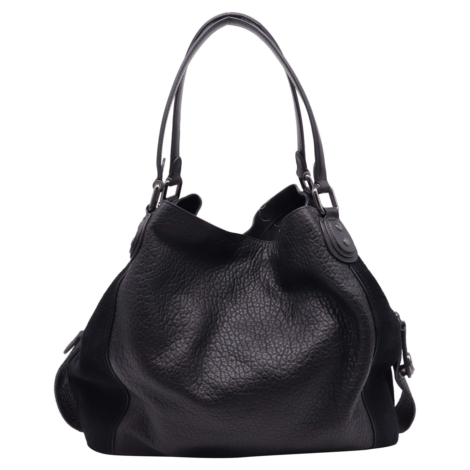 Coach Large Edie Shoulder Bag in Black Leather