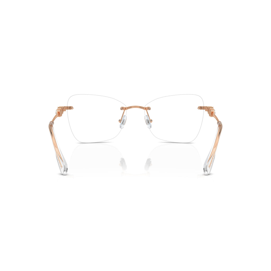 Rimless Eyeglasses With Gold-Toned Metal Temples And Crystal Embellishments