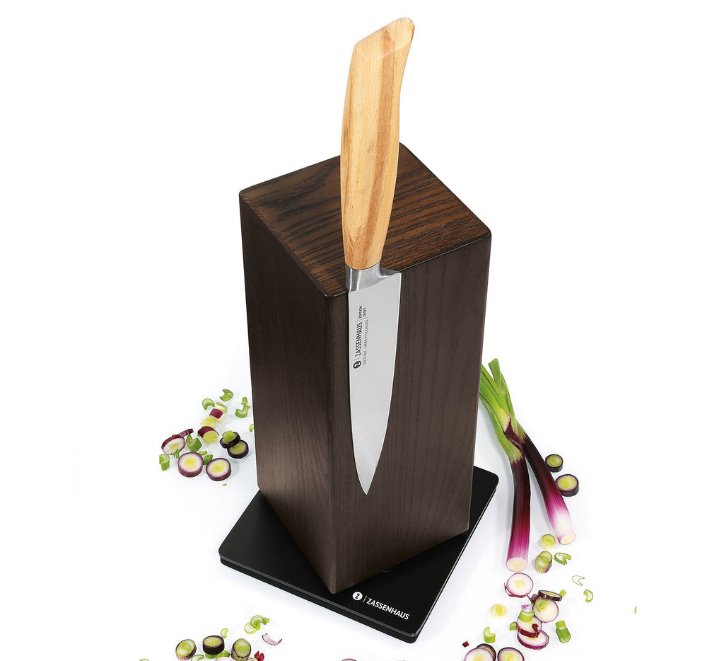 Zassenhaus Magnetic Spinning Wood Knife Block for Counter