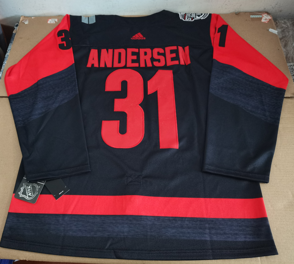 Men's Carolina Hurricanes Frederik Andersen #31 Black Player Game jersey