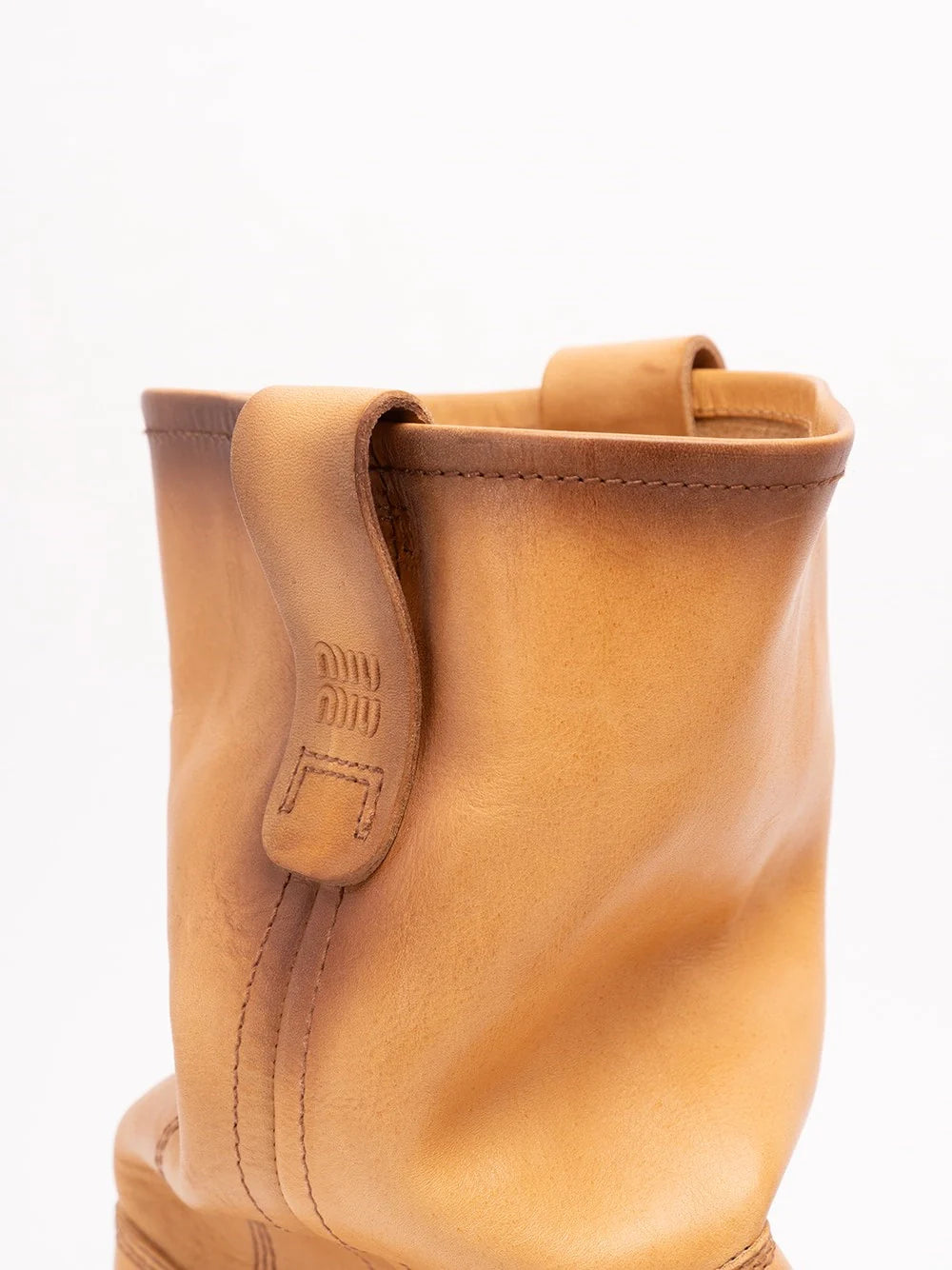 Miu Miu Women Foule Leather Booties