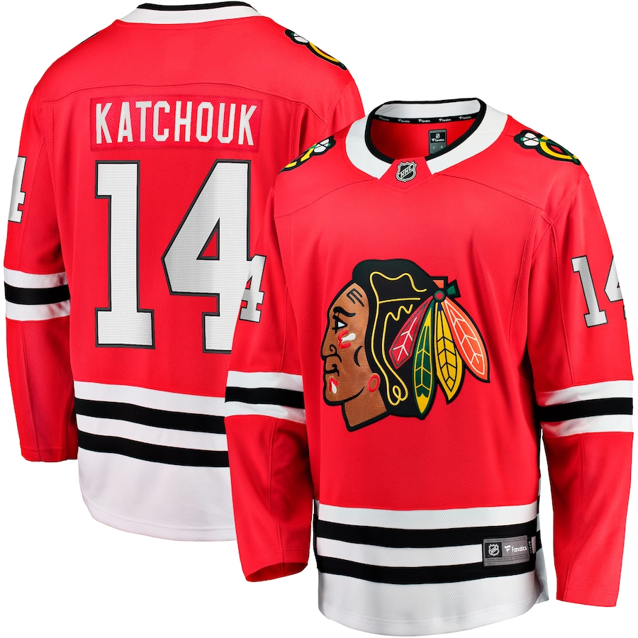 Men's Chicago Blackhawks Boris Katchouk #14 Red Home Breakaway jersey