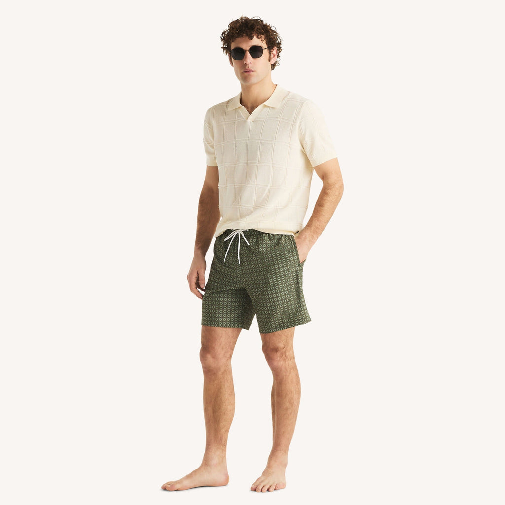 Nautica Mens 7" Printed Quick-Dry Swim
