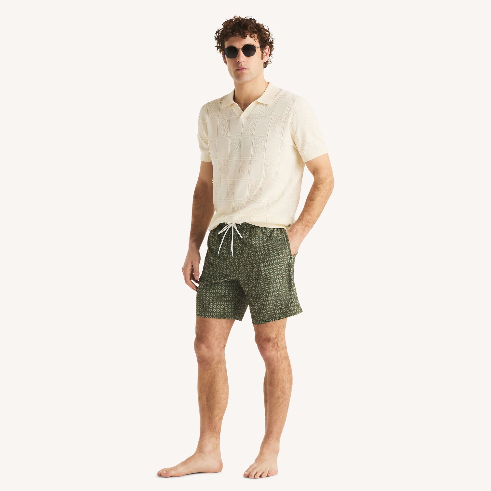 Nautica Mens 7" Printed Quick-Dry Swim
