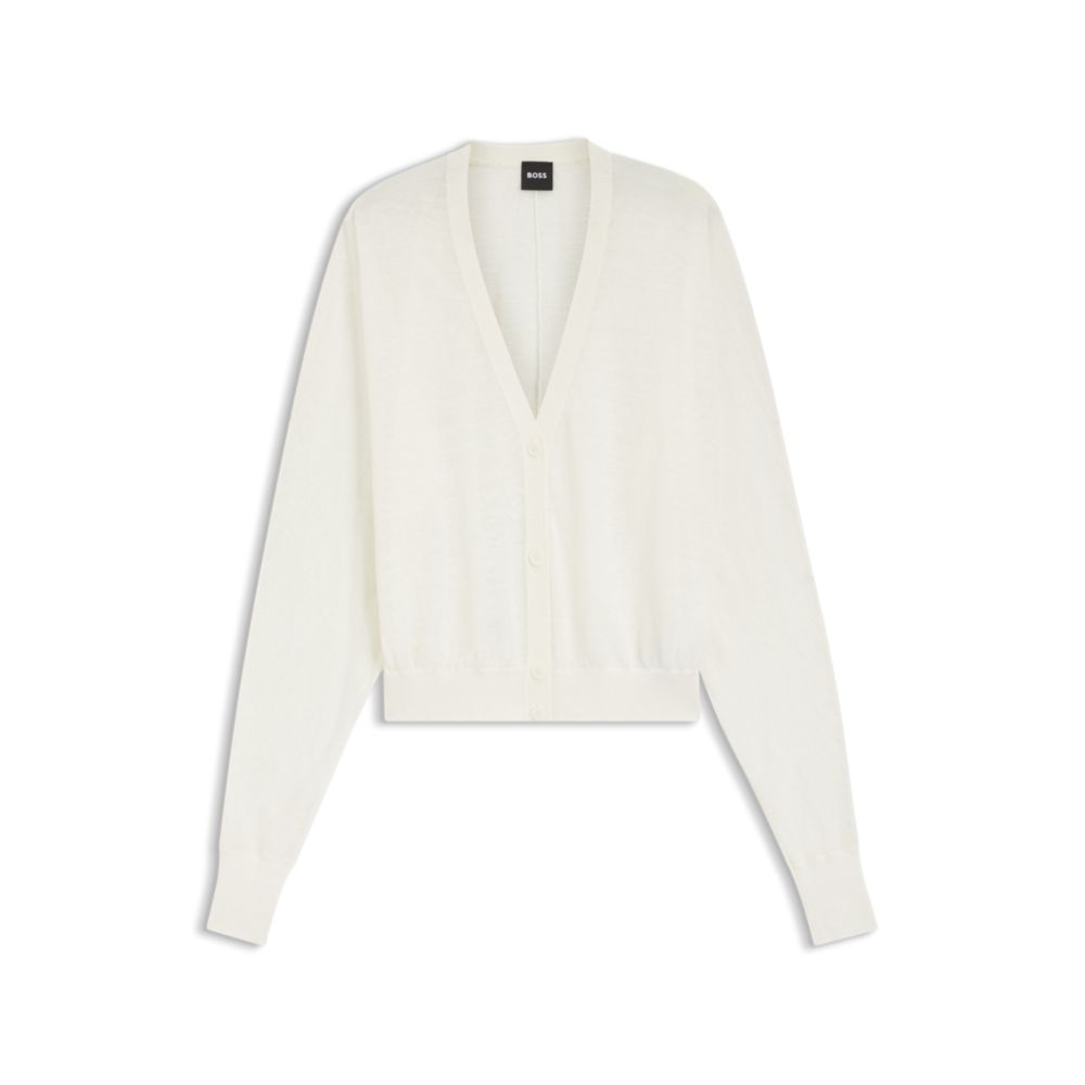 Linen-cotton cardigan with buttoned front