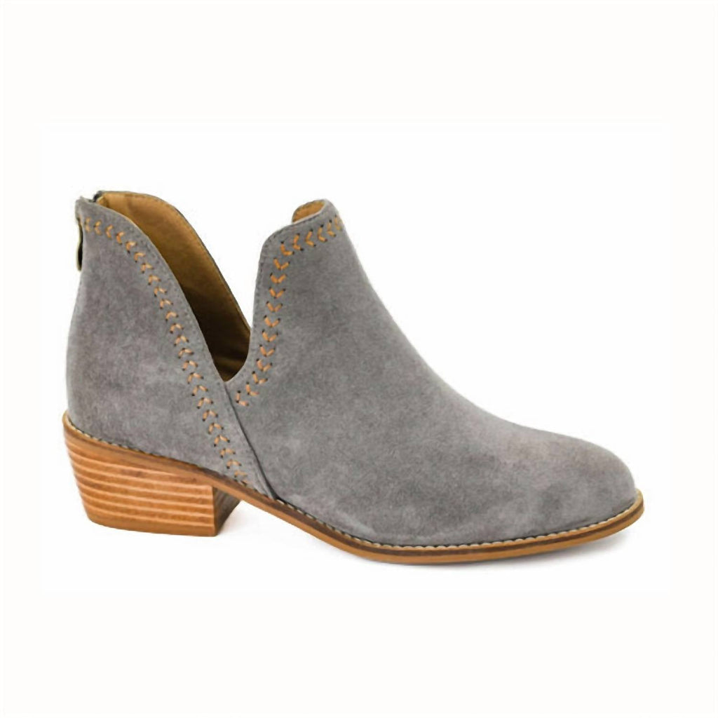 Women's Faux Suede Bluffin Bootie In Grey