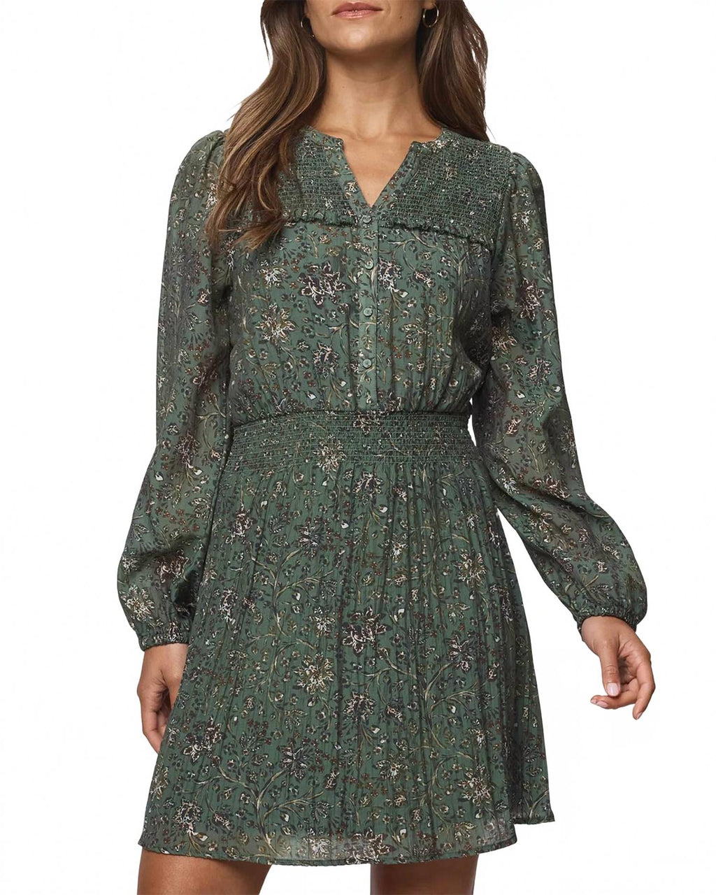 Versailles Dress In Vine Floral Print