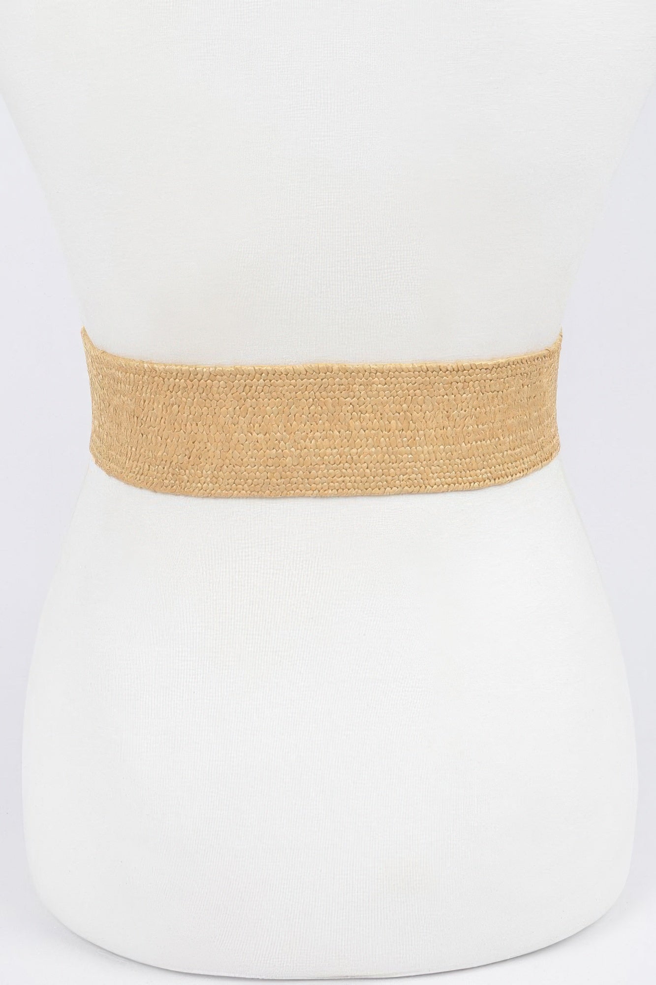 Faux Straw Elastic Two Buckles Belt