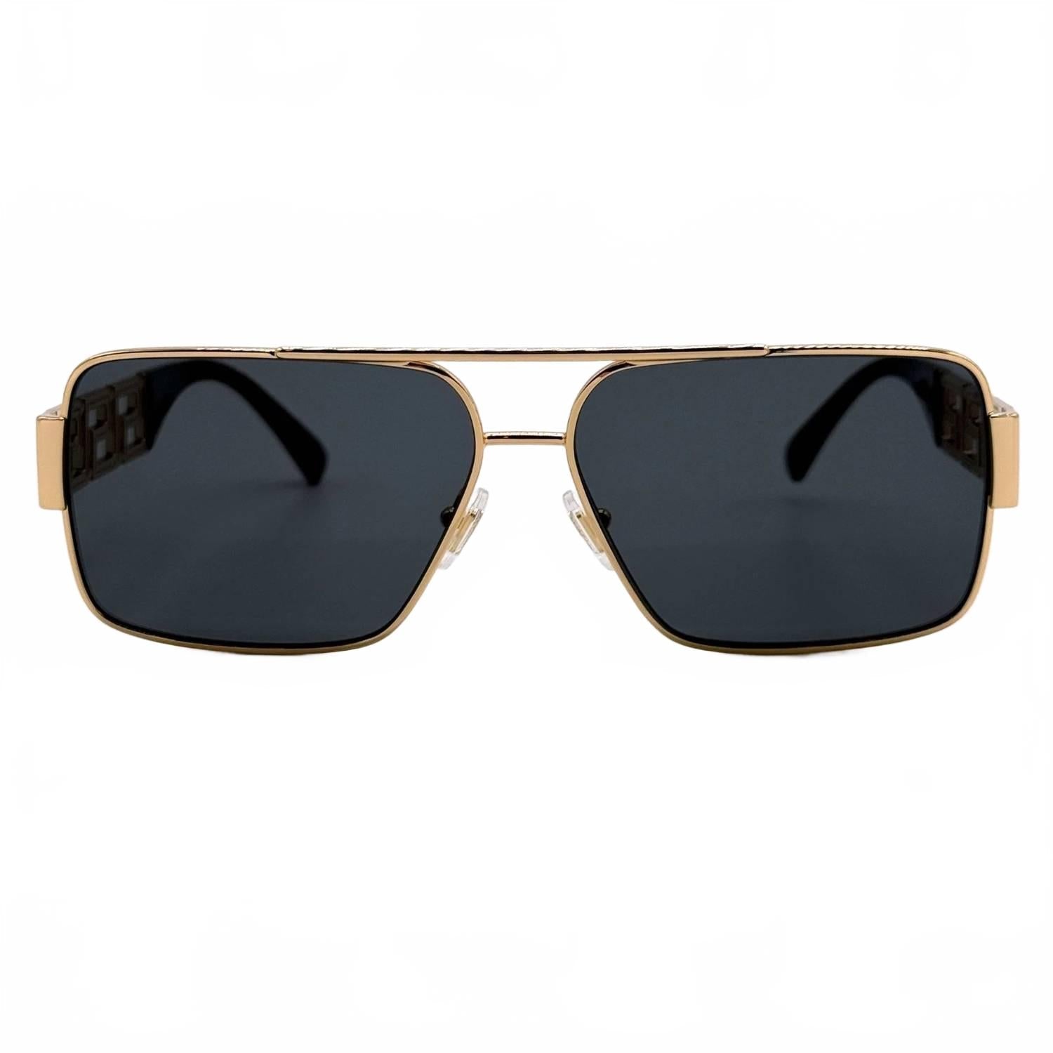 Women's Rectangle Sunglasses In Black Gold