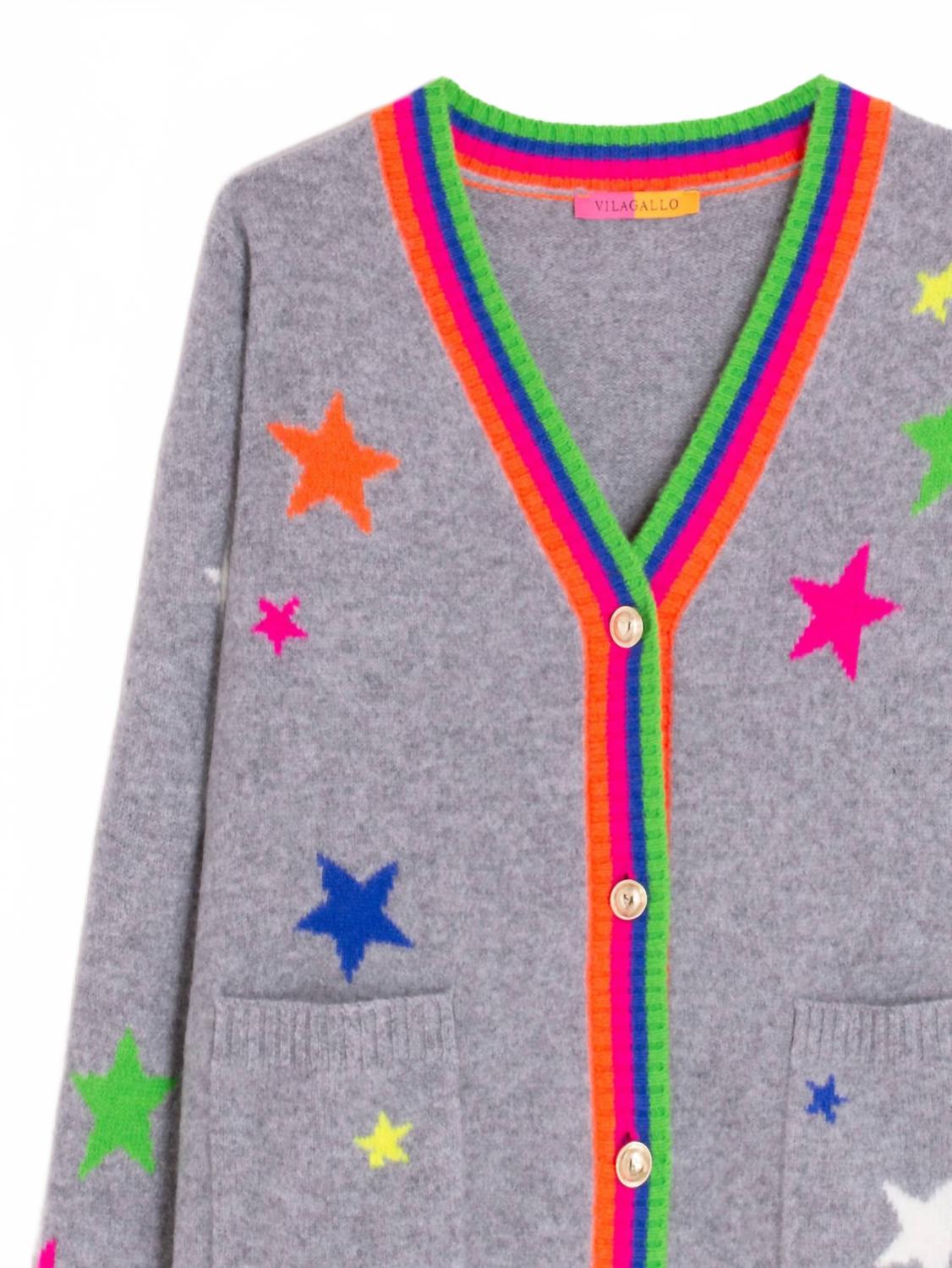 Alina Cardigan In Grey Multi