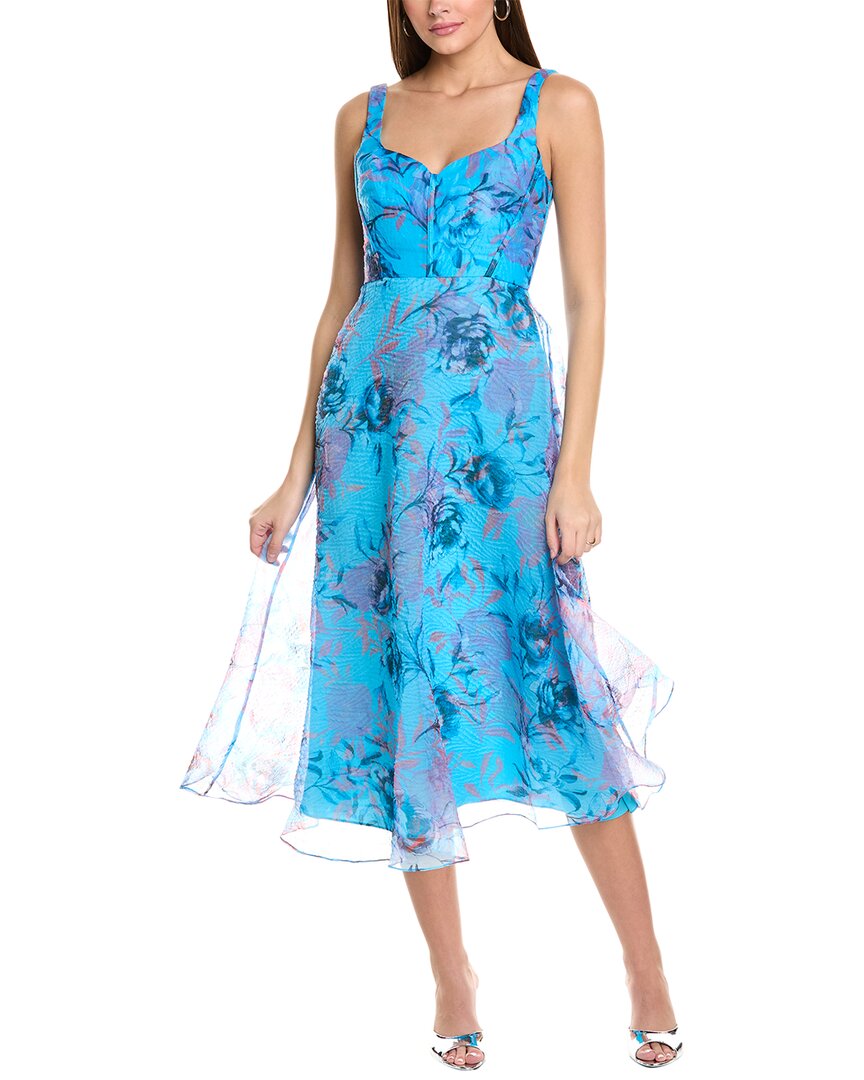 ML Monique Lhuillier Elodie Organza Midi Dress