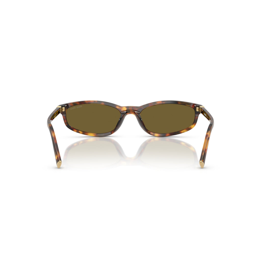 0mu A06s Rectangular Tortoiseshell Sunglasses with Gold Accents
