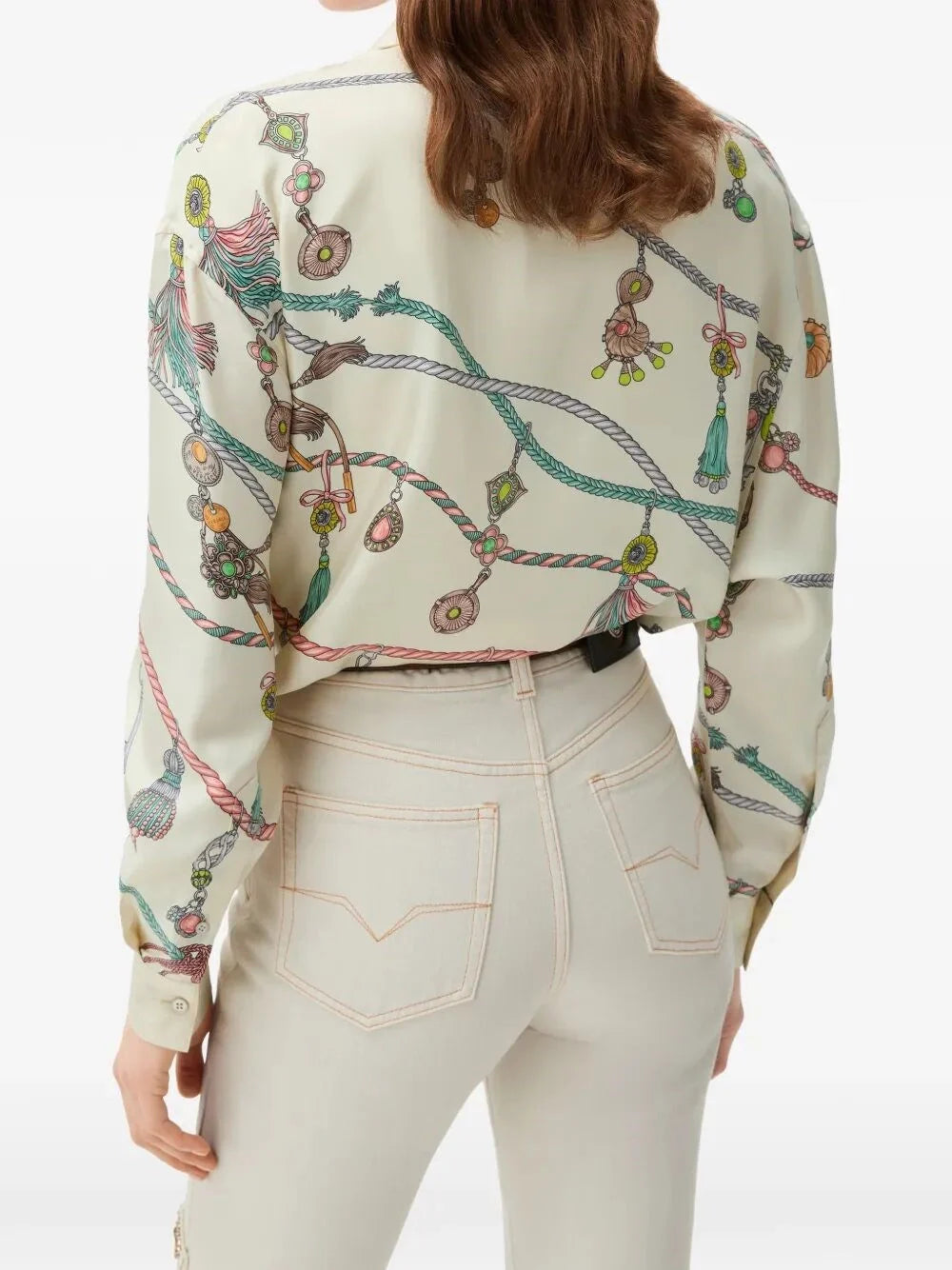Versace Women Silk Twill Print Shirt