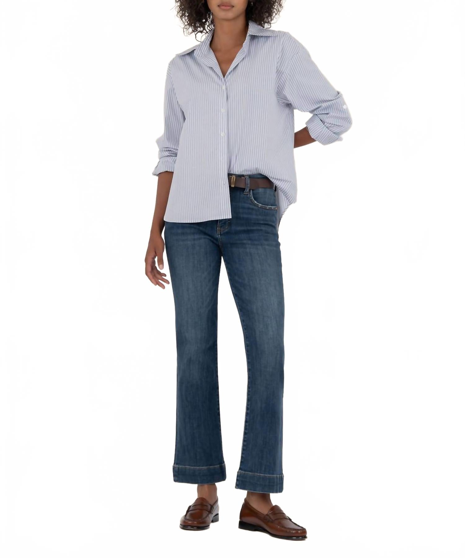 Kelsey High Rise Fab Ab Ankle Flare Wide Hem In Vibrant