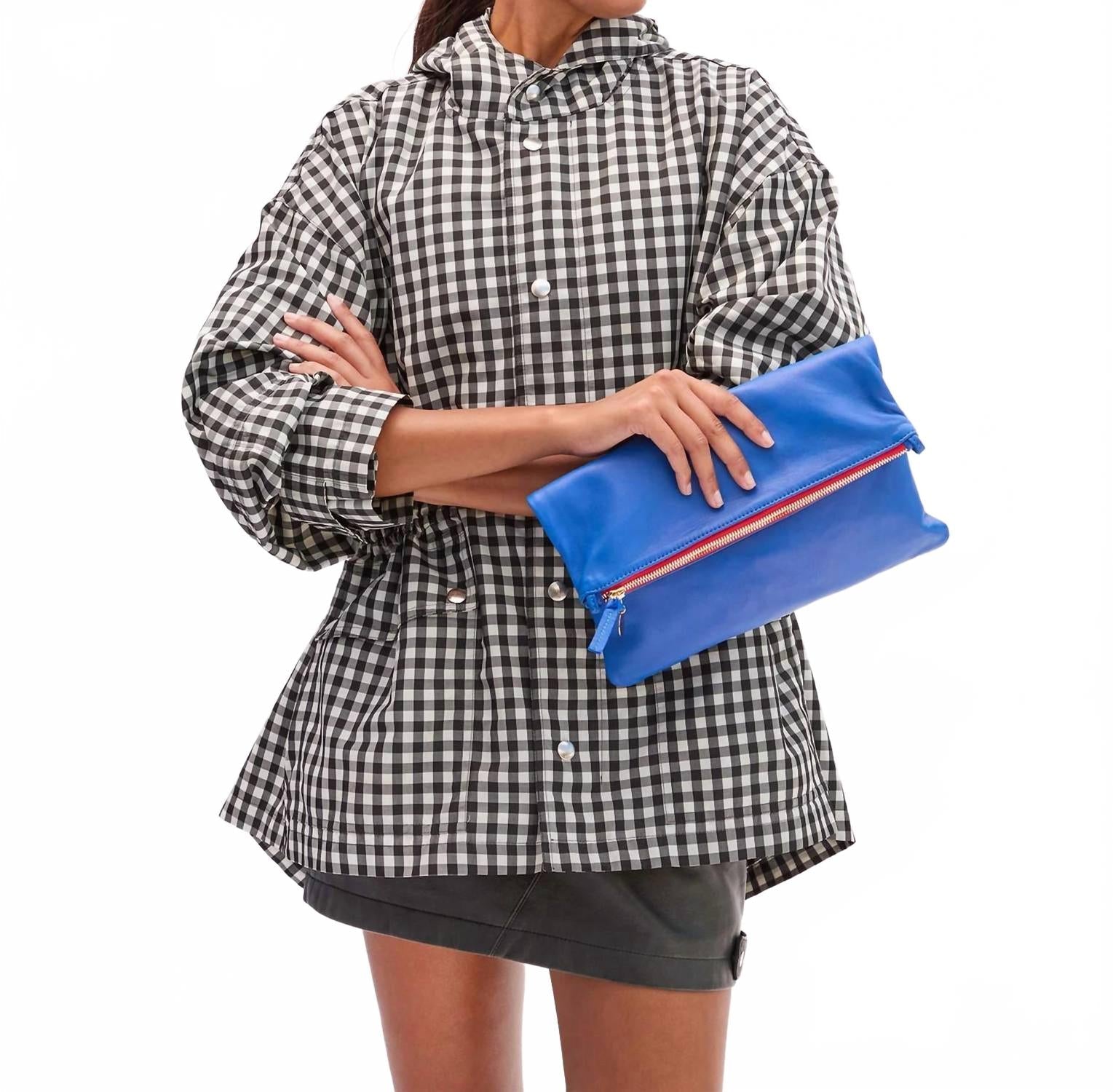 Foldover Clutch In Electric Blue