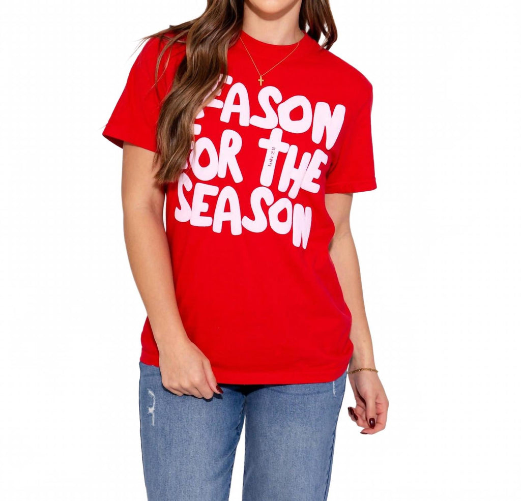 Reason For The Season Tee In Red