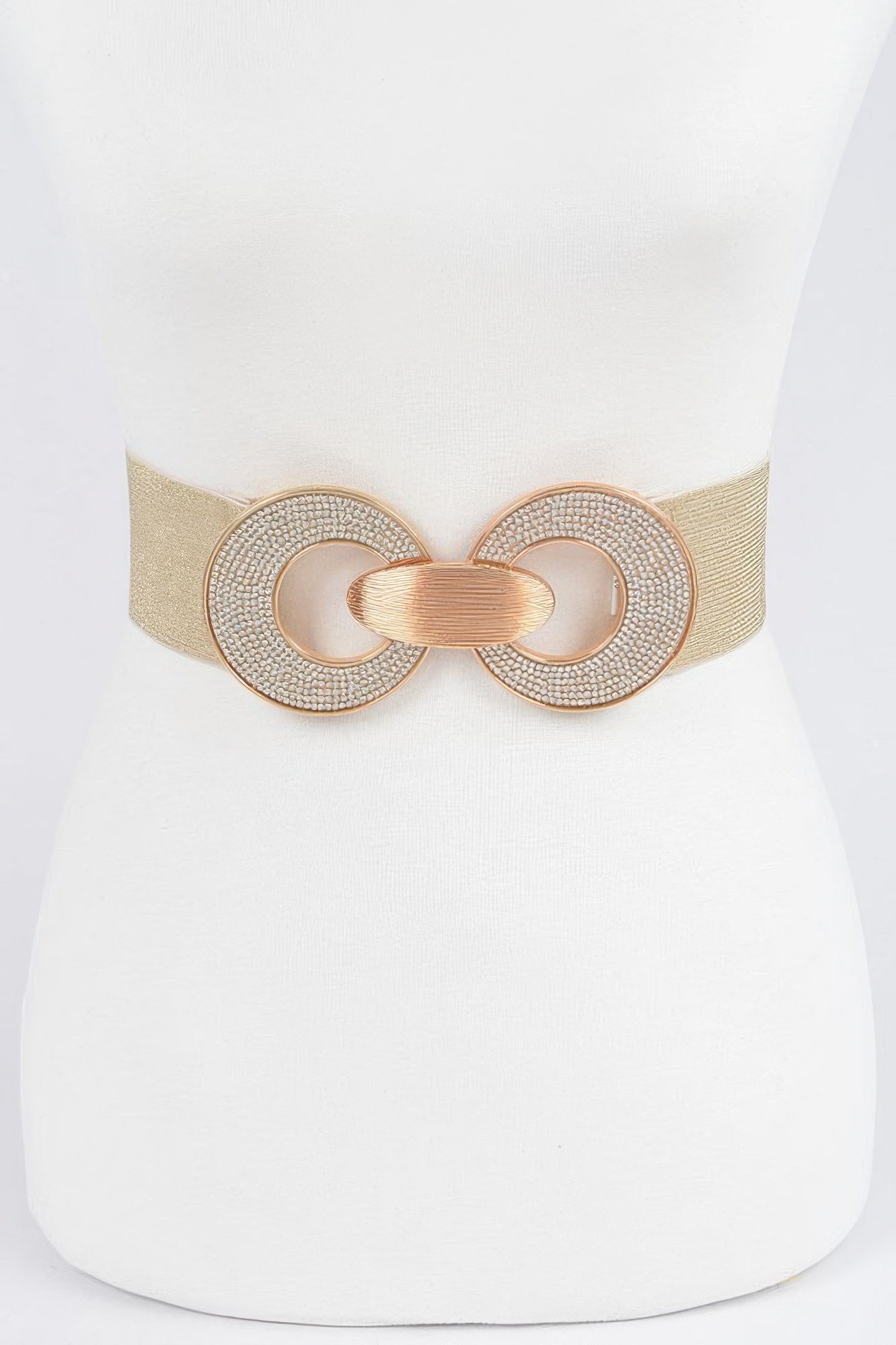 Rhinestone Two Buckle Elastic Belt