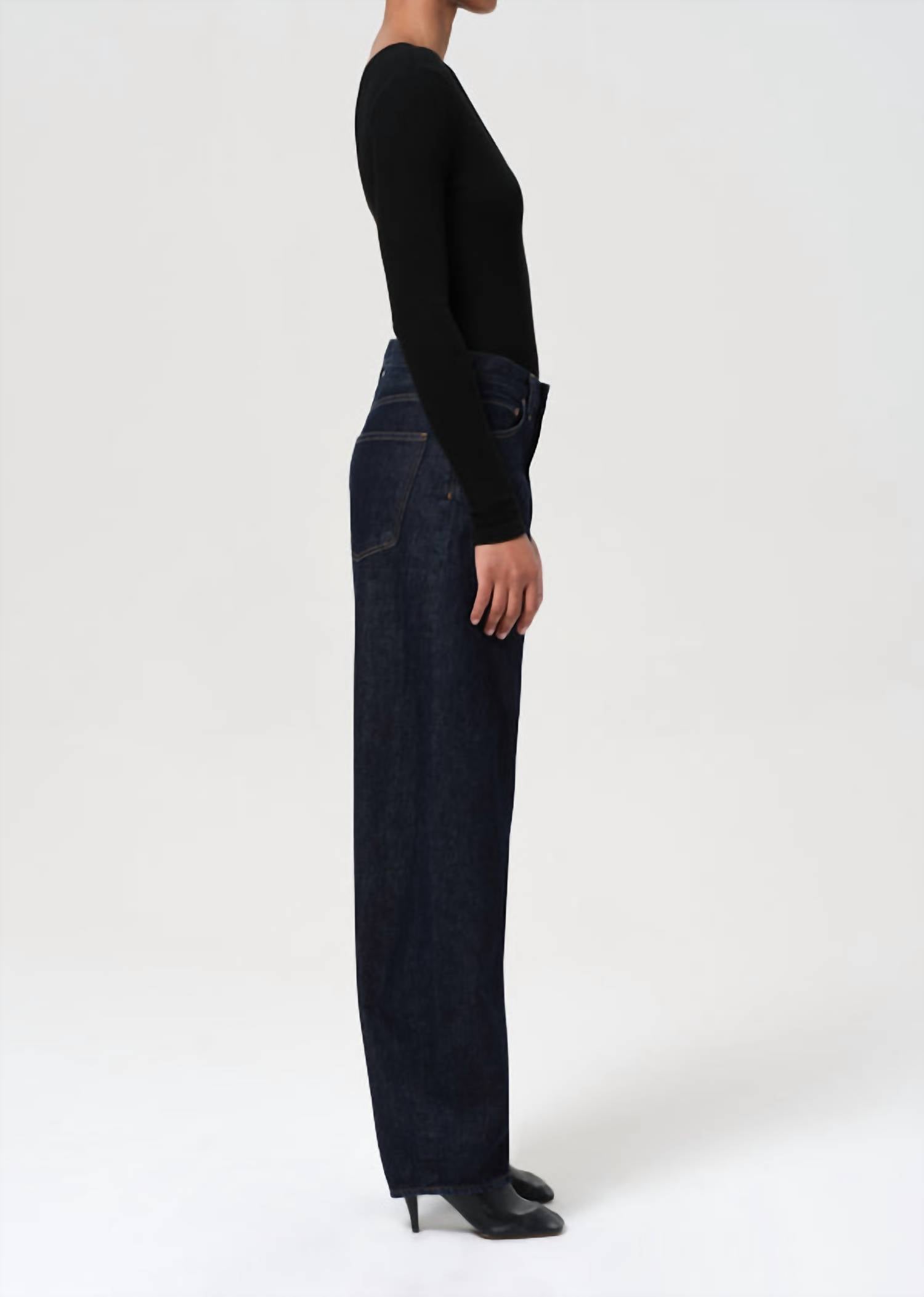 Luna High Rise Pieced Taper Jeans In Rinse