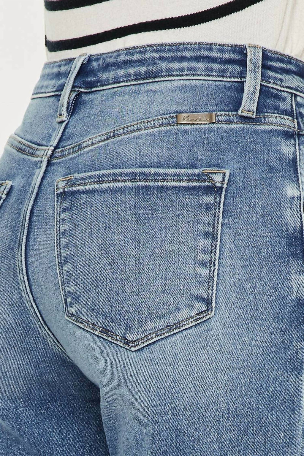 Kiana High Rise Slim Straight Jeans In Blue